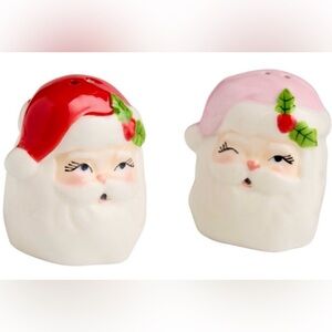 Salt & pepper shakers - NWT - World Market - santa red and pink. Unopened